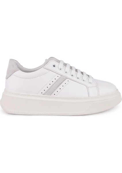 6101 Kalın Taban Ortopedik Komple Deri Spor Ayakkabı Beyaz fırsatları