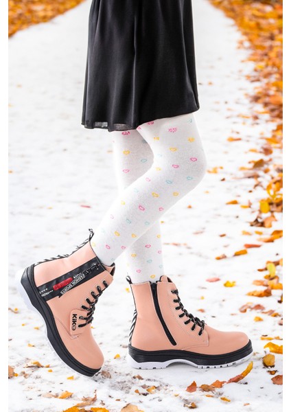 Fermuarlı Termo Taban Kız Çocuk Bot 623 Cilt Pudra