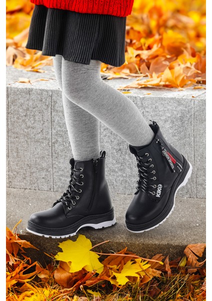 Fermuarlı Termo Taban Kız Çocuk Bot 623 Cilt Siyah