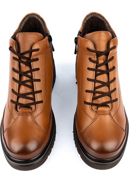 Deri Modern Rahat Tam Tarz Deri Bot Taba 3520