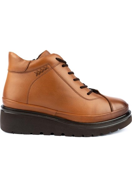 Deri Modern Rahat Tam Tarz Deri Bot Taba 3520 modelleri