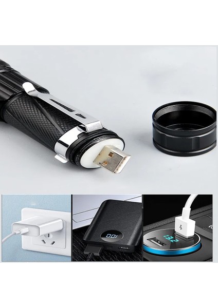 P50 LED Şarjlı Mıknatıslı USB El Feneri Watton WT-622