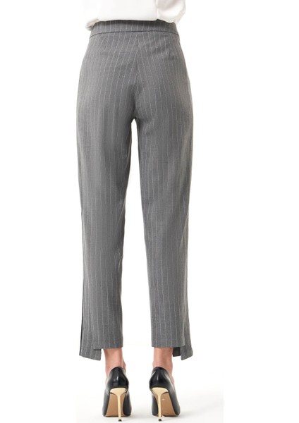 Çizgili Gri Pantolon indirimleri