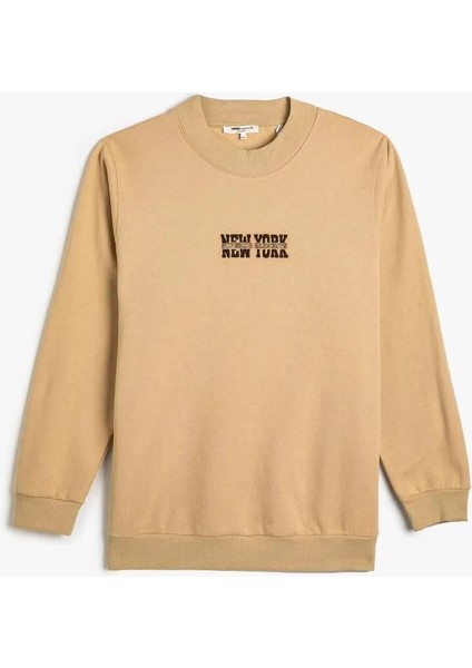 4WAM70123MK Koton Erkek Sweat Bej