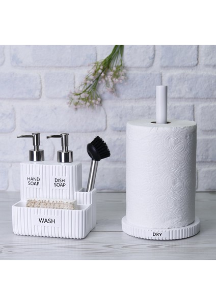 Grooved Ikili Sıvılı Fırçalı Süngerlik Beyaz