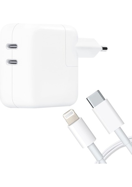 Yeni Nesil Iphone Şarj Aleti ve Kablo 35W Çift Usb-C Hızlı Şarj Cihazı