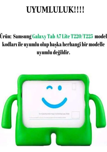 Galaxy Tab A9 SM-X110 8.7 Inç Çocuklar Için Standlı Silikon Tablet Kılıfı
