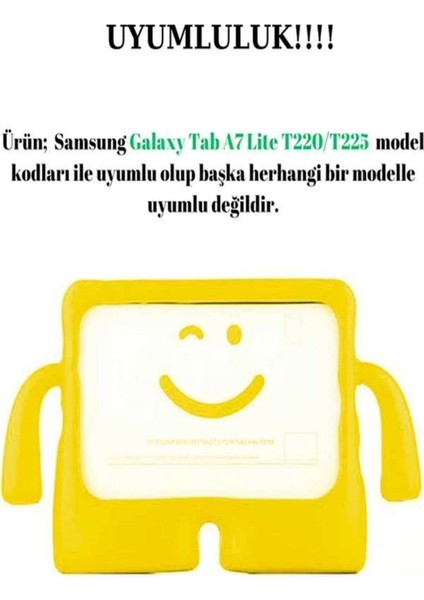 Galaxy Tab A9 SM-X110 8.7 Inç Çocuklar Için Standlı Silikon Tablet Kılıfı