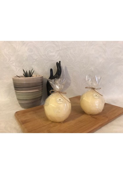 2'li Vanilya Kokulu Krem Top Mumlar 8 cm Çap fiyatları
