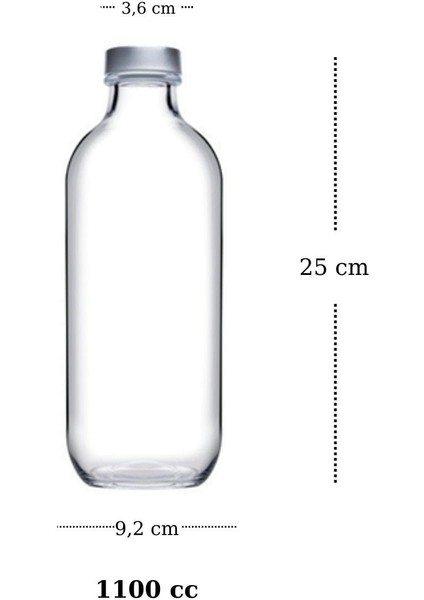 Iconic 6'lı Su Şişesi Seti 3 Boy (1100CC-540CC-340CC)