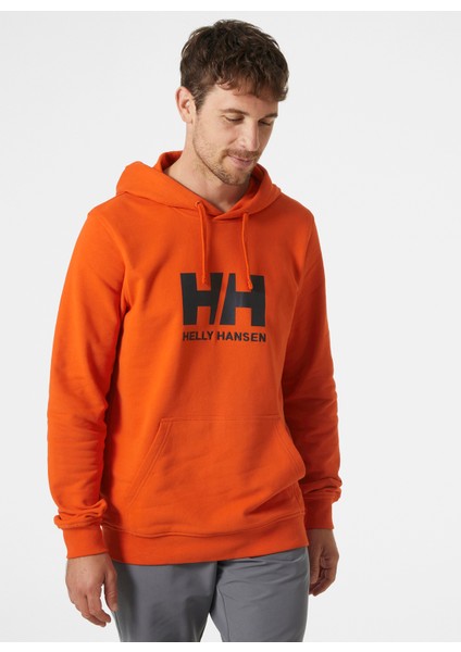 Kapüşon Yaka Turuncu Erkek Sweatshırt HHA.33977_HH Logo Hoodıe