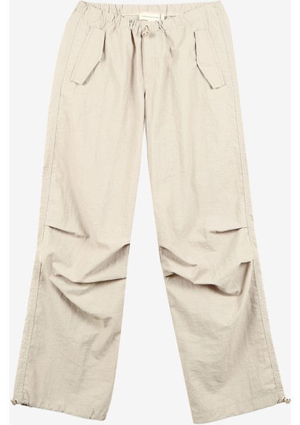 Normal Bel Loose Fit Bej Kadın Pantolon A3WL-PNT8