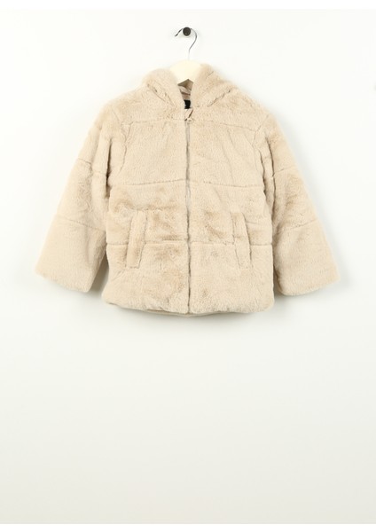 Name It Krem Kadın Mont Nmfmosa Fake Fur Jacket W Hood Pb