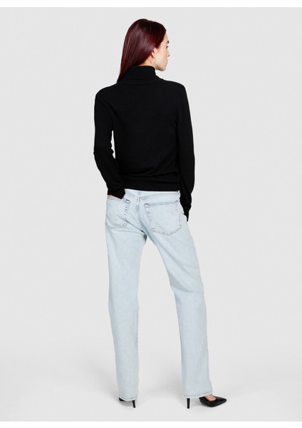 Dik Yaka Regular Fit Siyah Kazak Kadın 102HM2174 modelleri