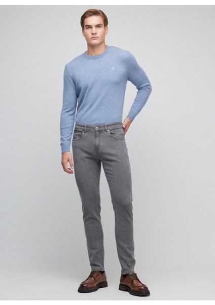 Normal Bel Normal Paça Slim Fit Gri Erkek Pantolon BBFW23MPT003