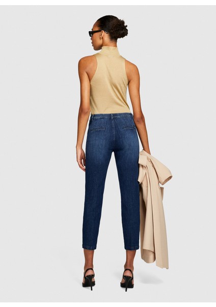 Yüksek Bel Slim Fit Mavi Kadın Pantolon 44ZALF02J fiyatları