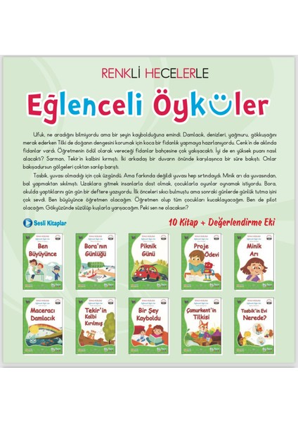 Renkli Heceli Eğlenceli Öyküler Serisi - 10 Kitap