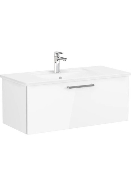Root Flat Lavabo Dolabı 100Cm 1 Çekmeceli Parlak Beyaz 68238