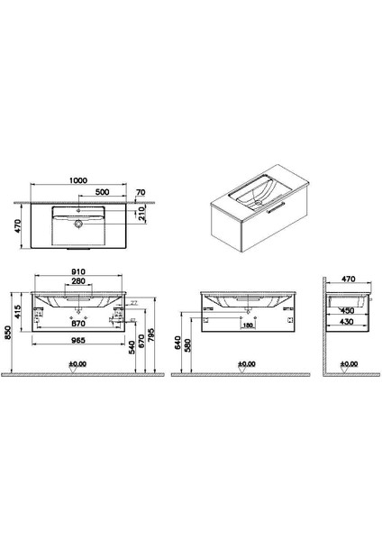 Root Flat Lavabo Dolabı 100Cm 1 Çekmeceli Parlak Beyaz 68238 fiyatları
