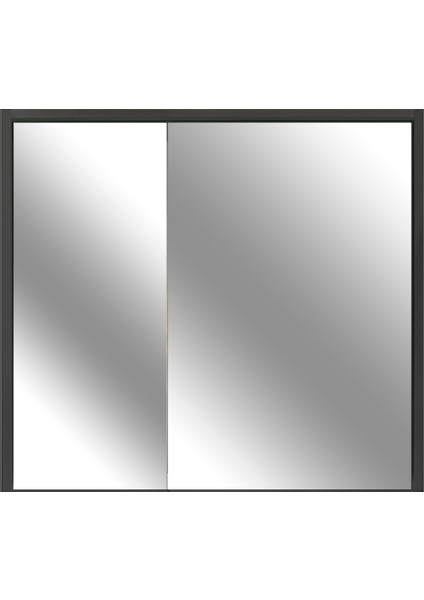 Meta Aydınlatmalı Dolaplı Ayna Mat Antrasit 90 Cm Kb300003