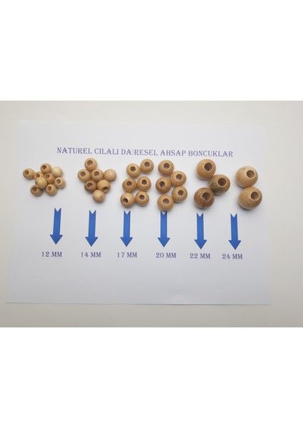 Doğal Ahşap Boncuk Cilalı Dairesel 17 mm 120 gr