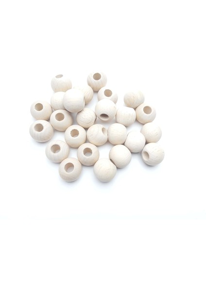 Doğal Ahşap Boncuk Cilasız Dairesel 22 mm 120 gr