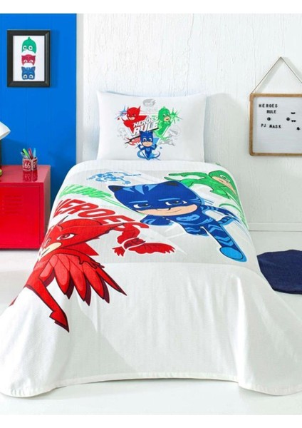 Lisanslı Pike Takımı Tek Kişilik Pj Masks Heroes Lastikli