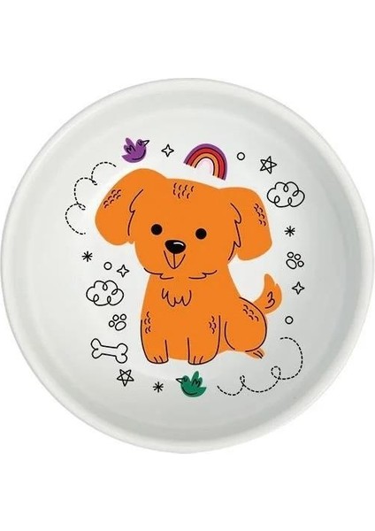 Seramik Mama Kabı Dog Rainbow 400 ml 15  cm