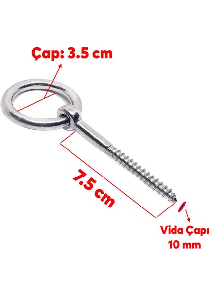 Metal Paslanmaz M10 Vidalı Gerdirme Sabitleme Çekme Kaldırma Tavan Kancası Asma Kit fiyatları