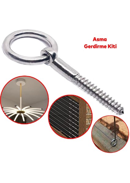 Metal Paslanmaz M10 Vidalı Gerdirme Sabitleme Çekme Kaldırma Tavan Kancası Asma Kit fırsatları