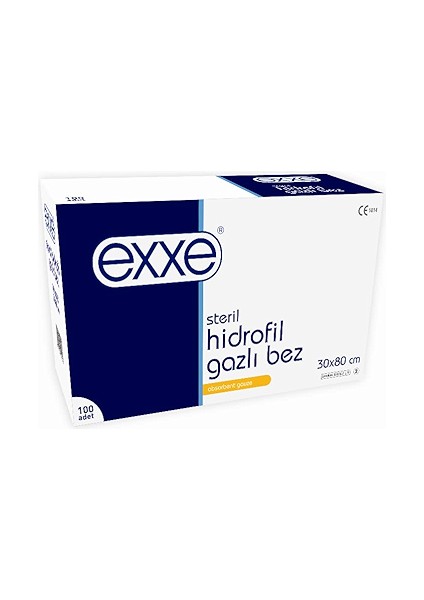 Steril Hidrofil Gazlı Bez 30 x 80 cm (2 Parça) 100'lü Paket