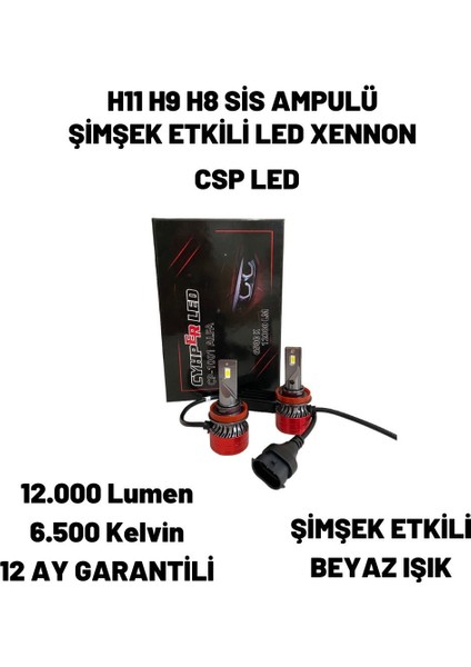 Cyhper Led Dacia Lodgy 2021 H11 Sis Far Ampulü Csp LED Xenon Beyaz Renk