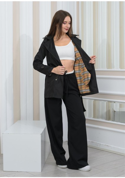 Kadın Kısa Trençkot Lacivert fiyatları