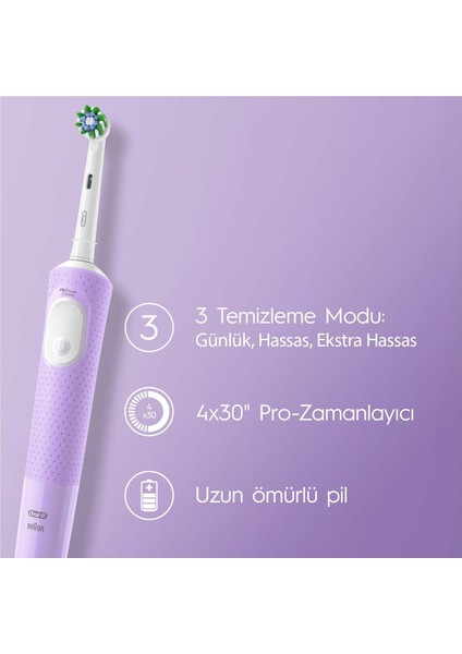 Şarjlı Elektrikli Diş Fırçası Vitality Pro Lila + Oral-B Pro Onarım 50 ml Diş Macunu modelleri