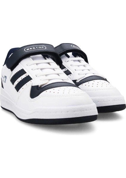 Bestof Jordan Sneaker Lacivert Beyaz Mevsimlik Unisex Çocuk Spor Ayakkabı