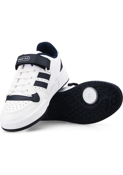 Bestof Jordan Sneaker Lacivert Beyaz Mevsimlik Unisex Çocuk Spor Ayakkabı
