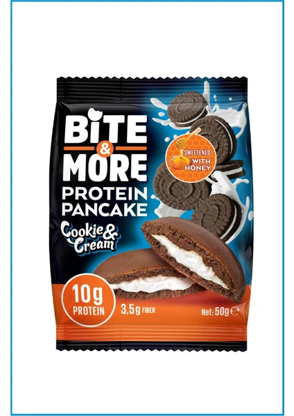 Bite & More Protein Cocoa Pancake  Proteinli Kakao Pankek 50 gr Cookie Cream