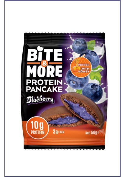 Bite & More Protein Cocoa Pancake  Proteinli Kakao Pankek 50 gr Blueberries