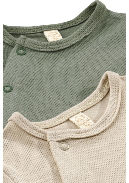 Zeze 2 Parça Organik Pamuk Bebek Çocuk Tulumu 2'li Takım indirimleri