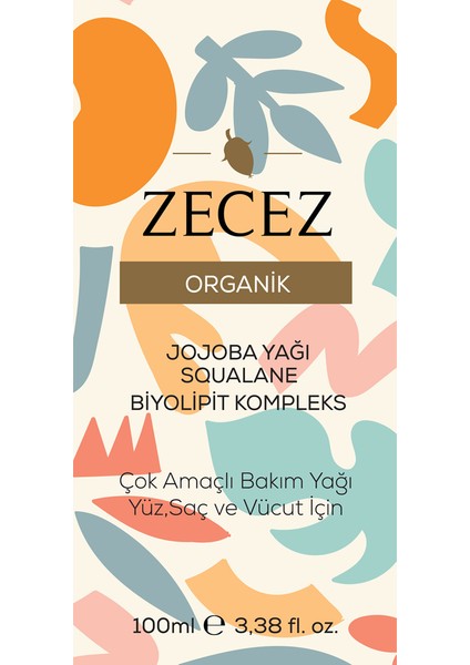 Organik Jojoba Yağı Squalane Biyolipit Kompleks 100 ml