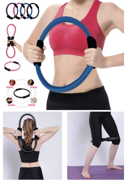 14 mm Çift Taraflı Pilates Matı 35 cm Pilates Çemberi 2'li Pilates Seti fırsatları