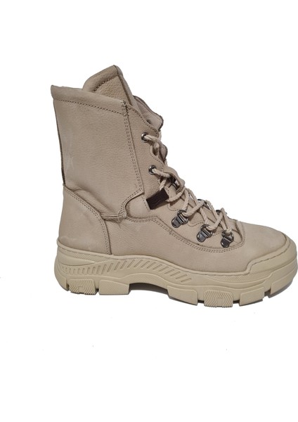 Bağcıklı Fermuarlı Deri Rahat Kaymaz Taban Uzun Postal Bot 8974