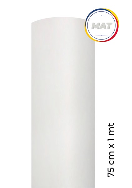 Mat Beyaz Yapışkanlı Kaplama Folyosu 75 cm x 1 mt