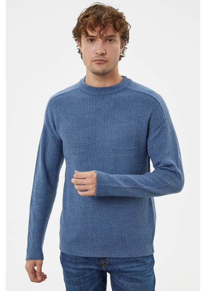 Selanik Örgü Basic Triko Kazak - Indigo
