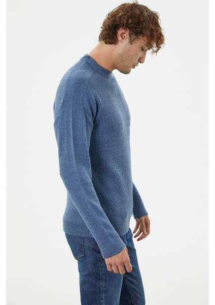 Selanik Örgü Basic Triko Kazak - Indigo