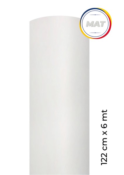 Mat Beyaz Yapışkanlı Kaplama Folyosu 122 CM X 6 MT