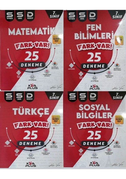 7.Sınıf SSD 4'lü Sistematik Sarmal Deneme Seti