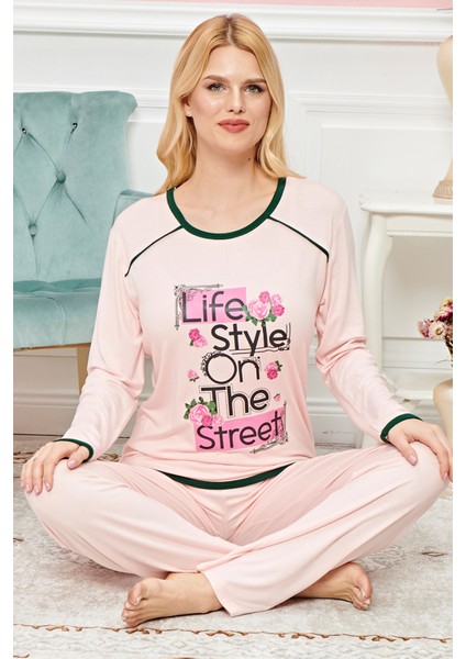 Bayan Uzun Kollu Pijama Takımı Model No 7613