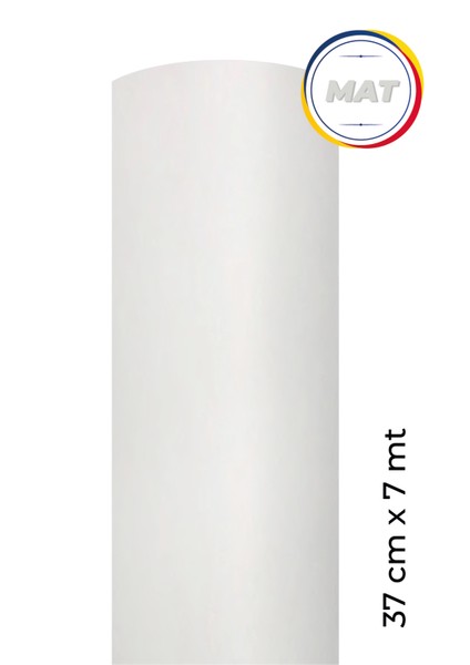 Mat Beyaz Yapışkanlı Kaplama Folyosu 37 cm x 7 mt