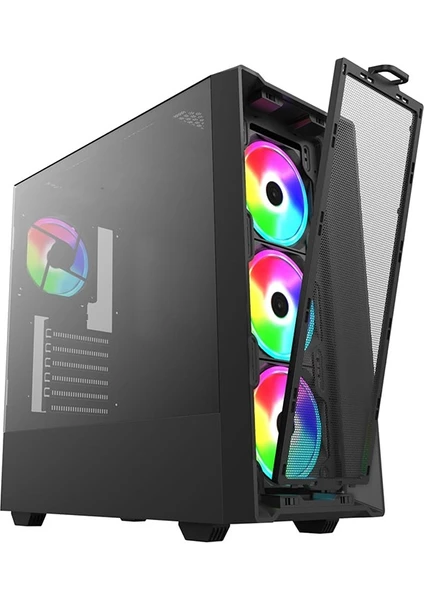 Phoenix 4* Rgb Fanlı Atx-Mini Atx Itx Uyumlu Mid Tower Gaming Oyuncu Bilgisayar Kasası Psu'suz